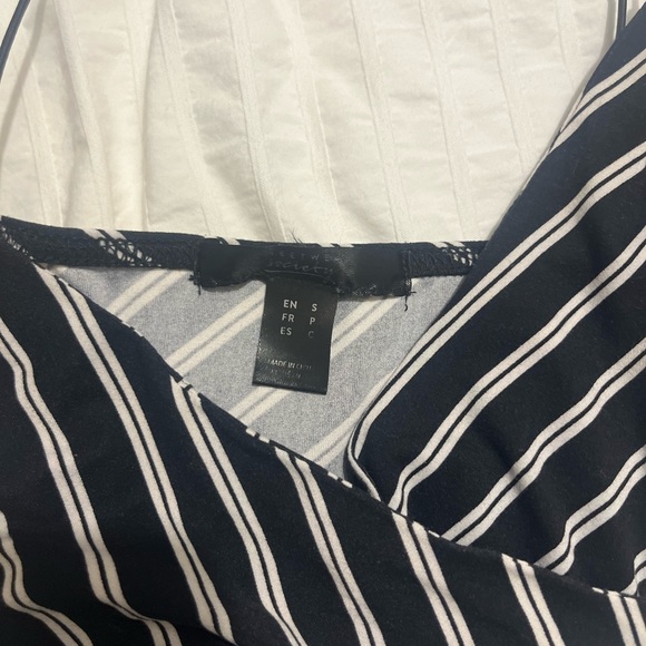 URBAN BEHAVIOUR Midi Going Out / Wedding Guest Dress. Navy Striped. Size Small - Picture 5 of 8